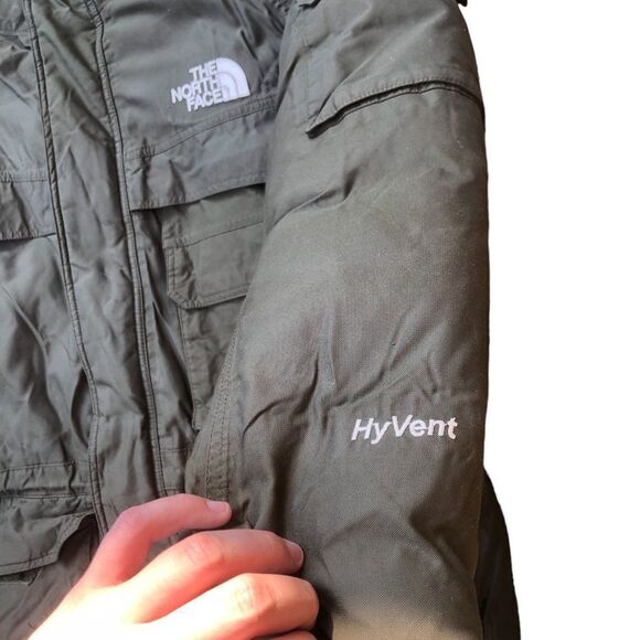 Vintage The North Face Hyvent Goose Down Jacket Large Green - Picture 14 of 16